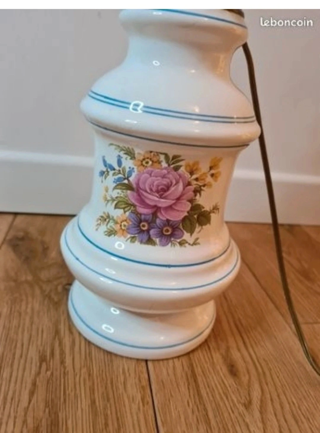Vintage electric oil lamp with floral pattern – photo 5
